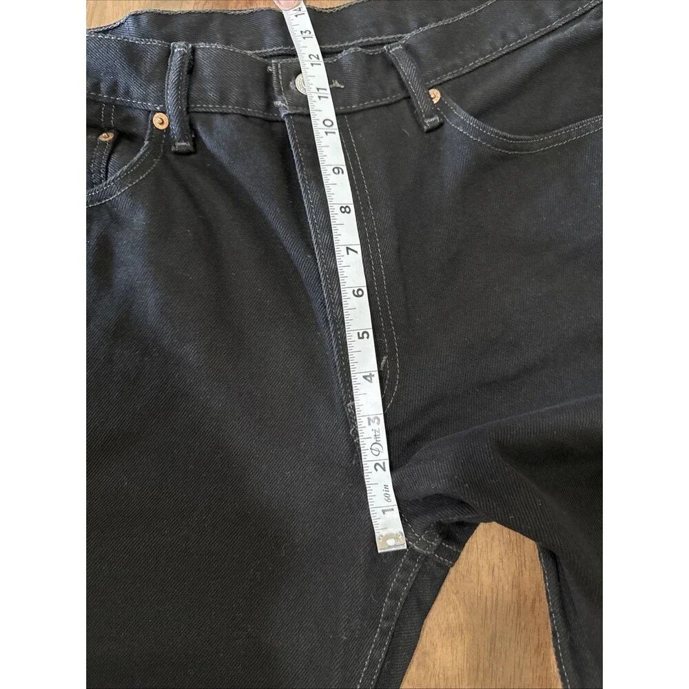 Levi’s 550 Black Relaxed Fit Heavyweight Straight Jeans Contrast Stitch 36x30